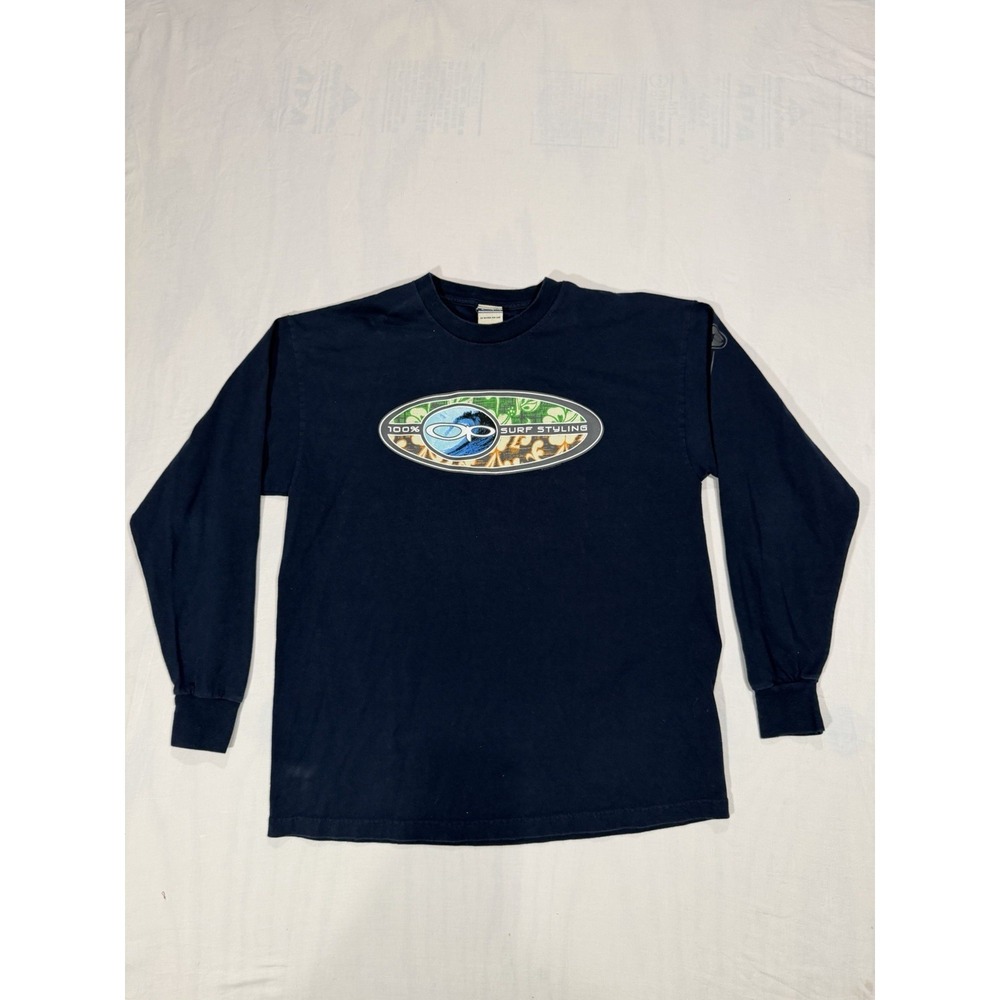 Vintage Y2K Ocean Pacific Logo Surf Long Sleeve Tshirt Size XL  Blue